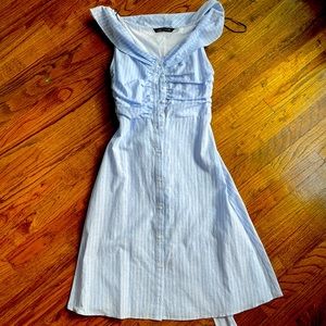 Zara blue and white dress seen on Kate Middleton